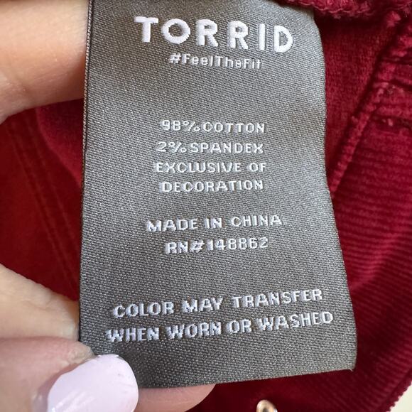 Torrid Corduroy Sherpa Lined Trucker Jacket Rhubarb Red Plus Sz 3X EUC Stunning - Picture 12 of 14